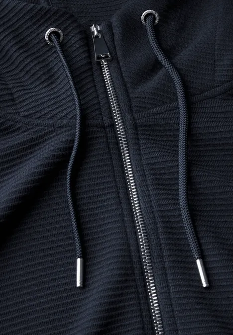 Sweatjacke mit Struktur universal blue