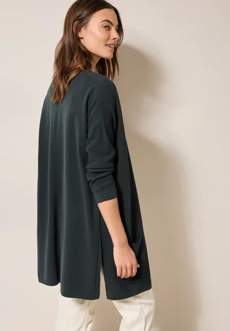 Offener Feinstrick Cardigan slate khaki