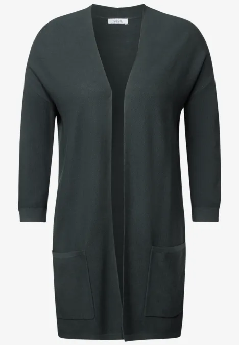 Offener Feinstrick Cardigan slate khaki