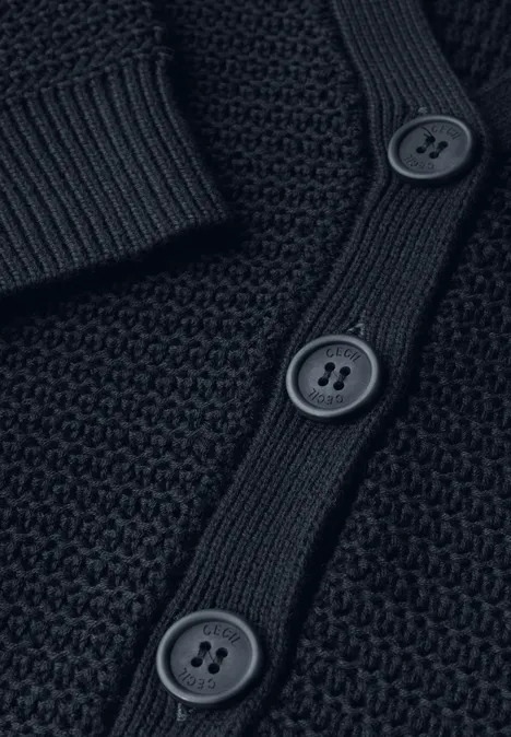 Cardigan mit Häkel-Struktur universal blue