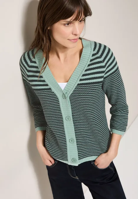 Strukturmix Cardigan slate khaki