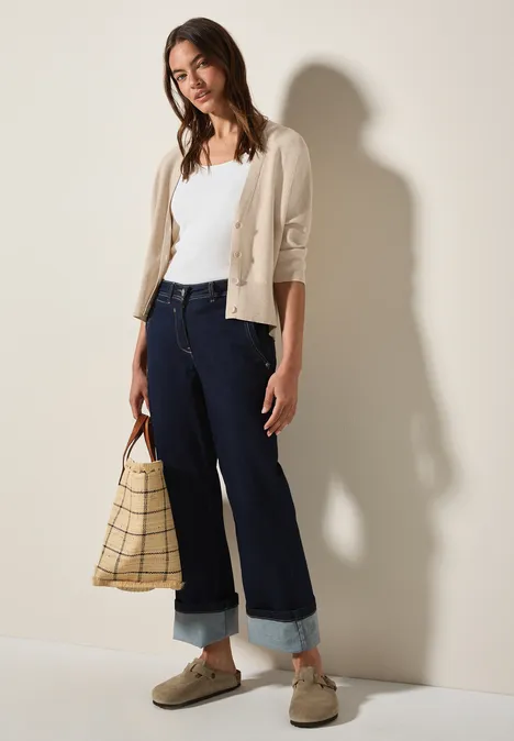 Cardigan mit Struktur pearl beige mel.