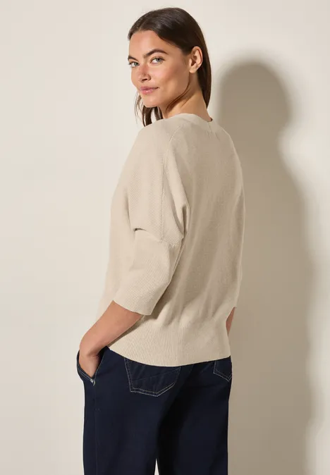 Cardigan mit Struktur pearl beige mel.