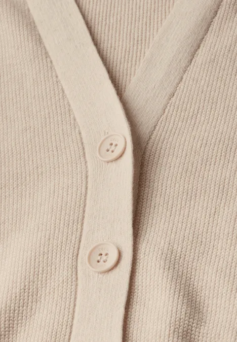 Cardigan mit Struktur pearl beige mel.