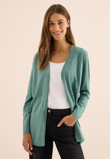 Offene Strickjacke jewel green melange