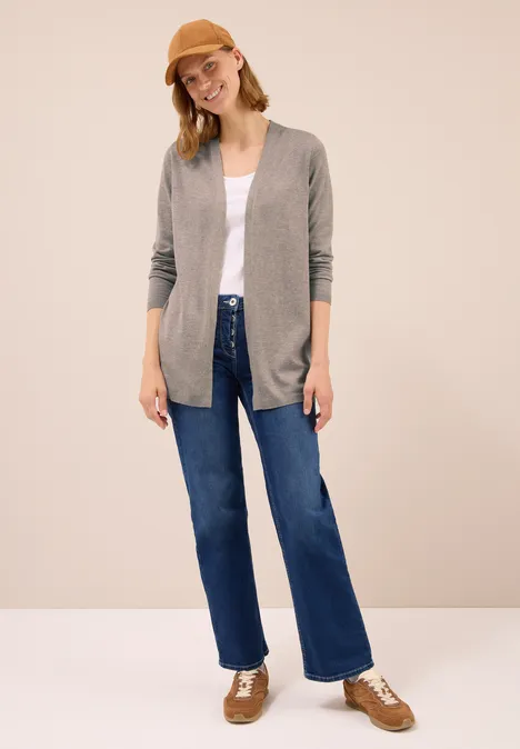 Offene Strickjacke toffee cream melange