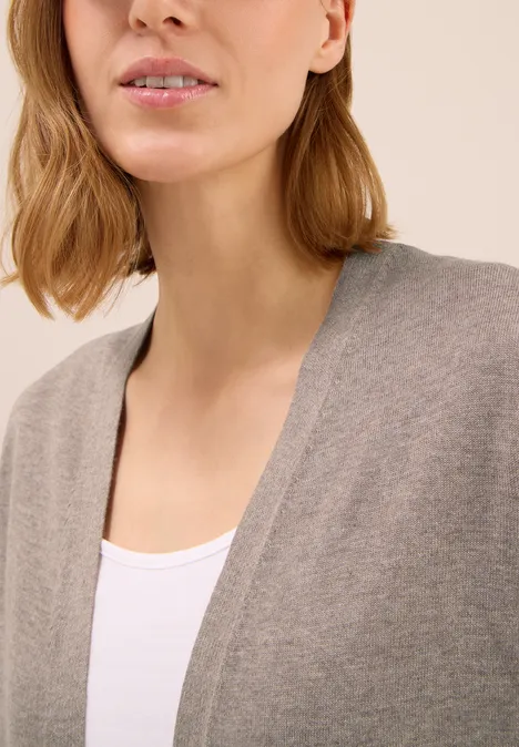 Offene Strickjacke toffee cream melange