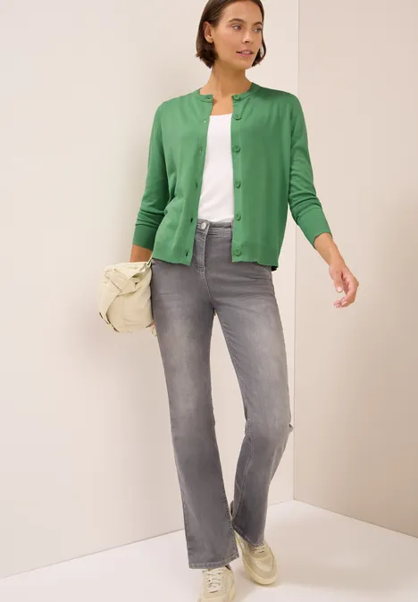 Strickjacke mit Knopfleiste fennel green
