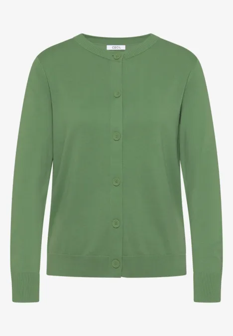 Strickjacke mit Knopfleiste fennel green