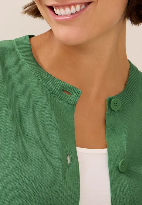 Strickjacke mit Knopfleiste fennel green