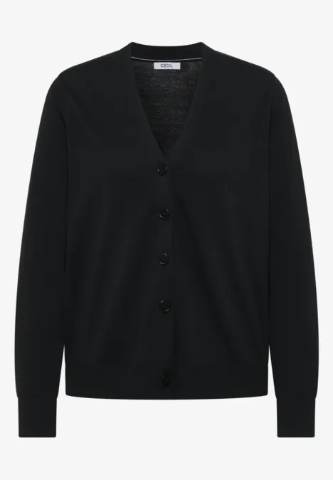 V-Neck Cardigan Black