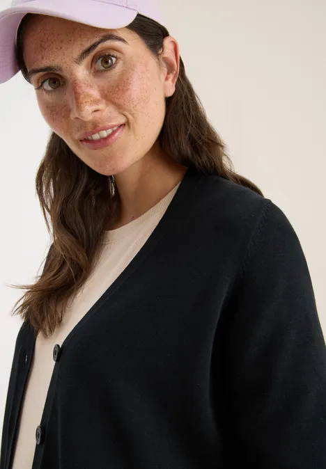 V-Neck Cardigan Black