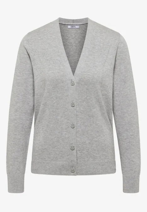V-Neck Cardigan chalk grey melange