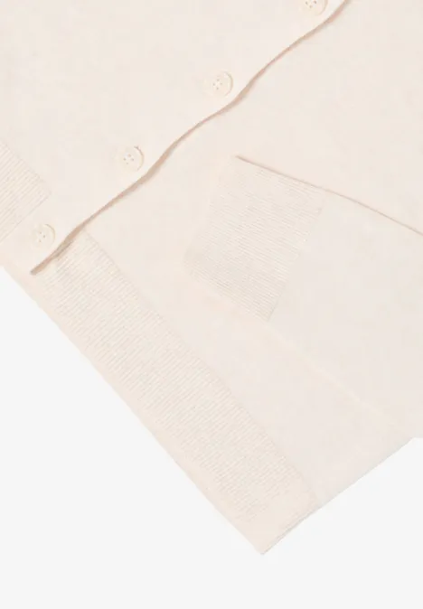V-Neck Cardigan oat milk beige melange