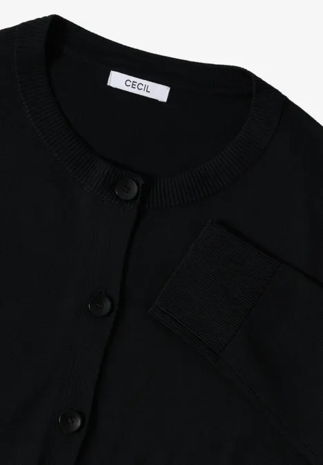Strickjacke mit Knopfleiste Black