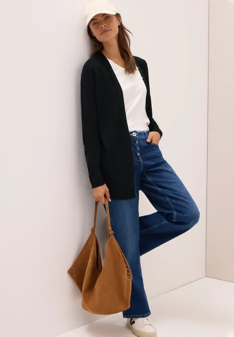 Offener Cardigan Black