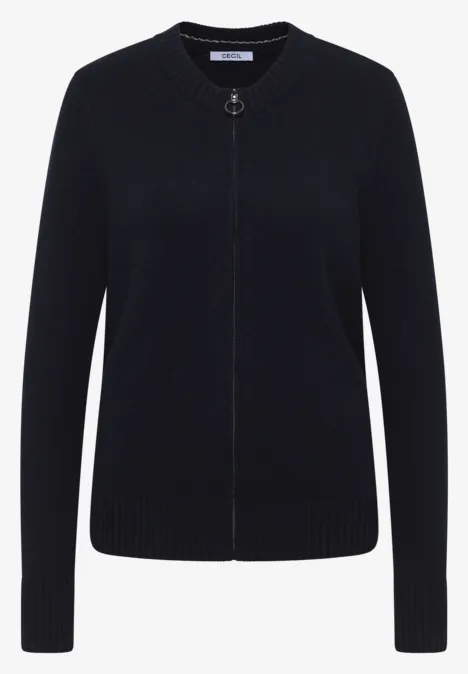 Cosy Cardigan mit Zipper urban dark blue