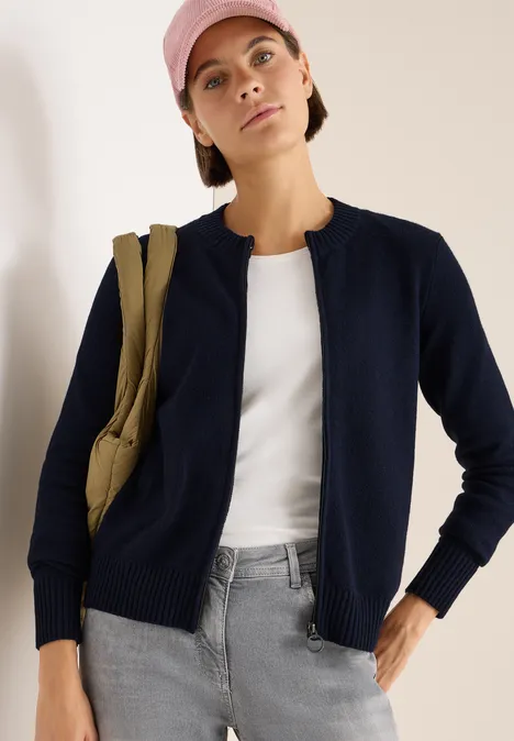 Cosy Cardigan mit Zipper urban dark blue