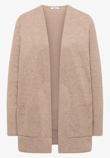 Offener Cosy Cardigan taupe melange