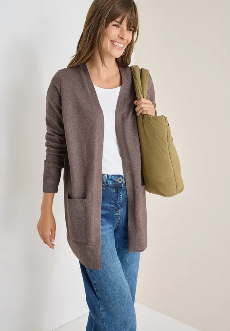 Open Cosy vest mushroom taupe melange