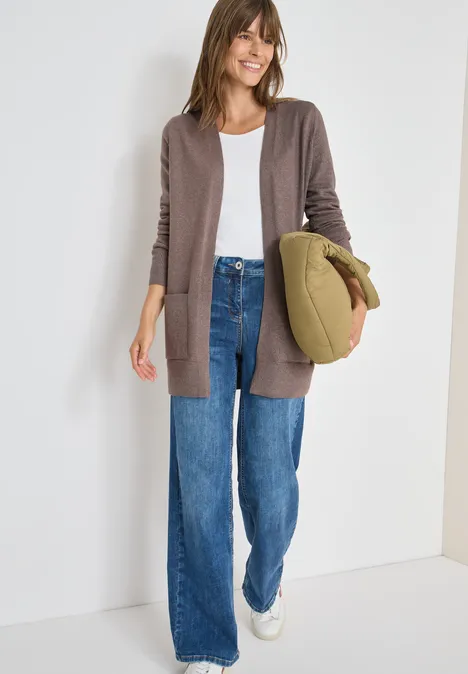 Open Cosy vest mushroom taupe melange