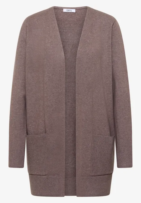 Open Cosy vest mushroom taupe melange