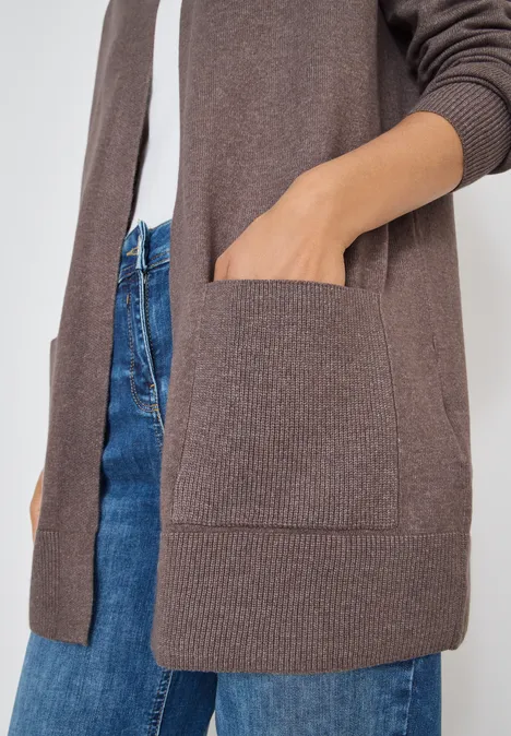 Open Cosy vest mushroom taupe melange