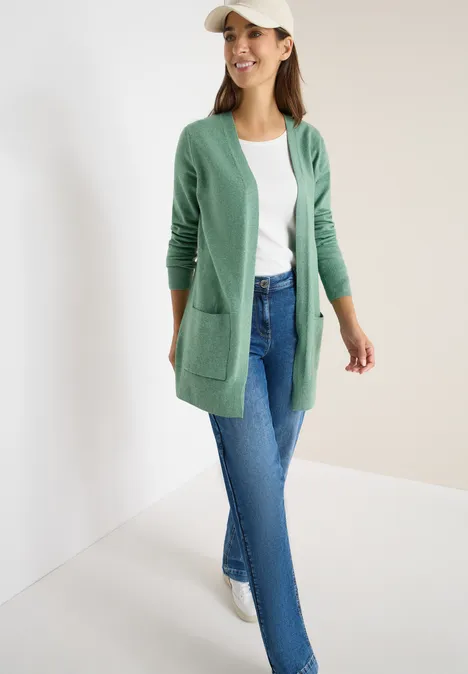 Offener Cosy Cardigan highland green melange