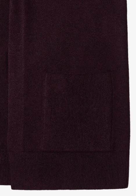 Offener Cosy Cardigan eggplant red melange