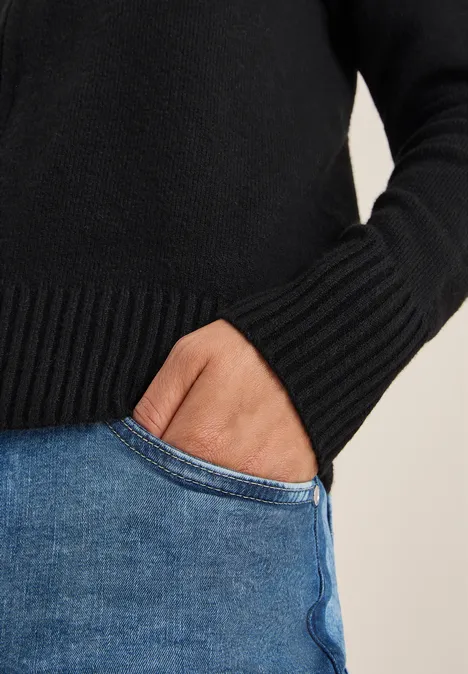 Cardigan mit Zipper Black