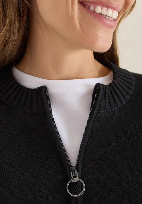 Cardigan mit Zipper Black