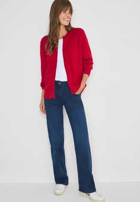 Cardigan mit Zipper beaujolais red