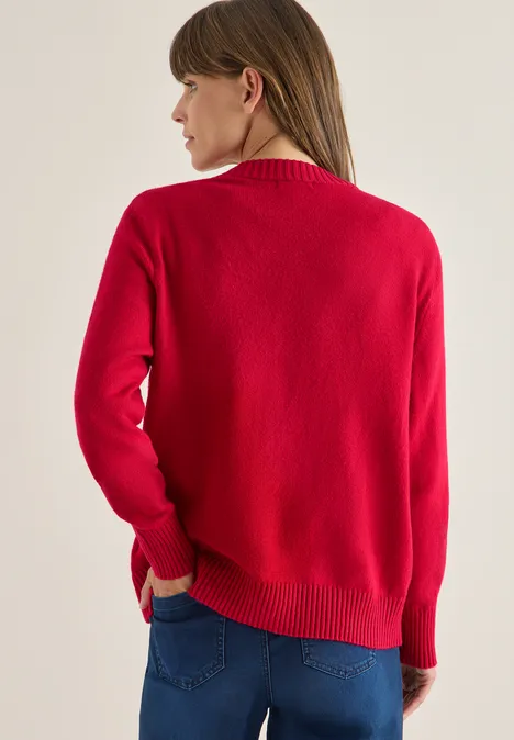 Cardigan mit Zipper beaujolais red