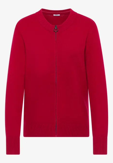 Cardigan mit Zipper beaujolais red