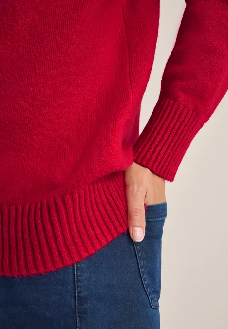 Cardigan mit Zipper beaujolais red