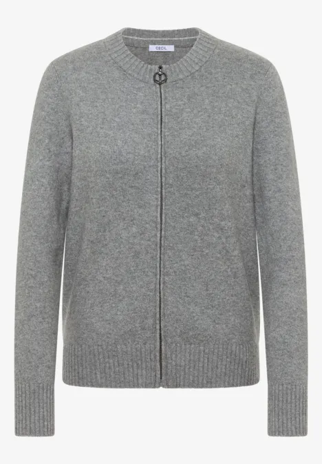 Cardigan avec fermeture éclair sporty grey melange