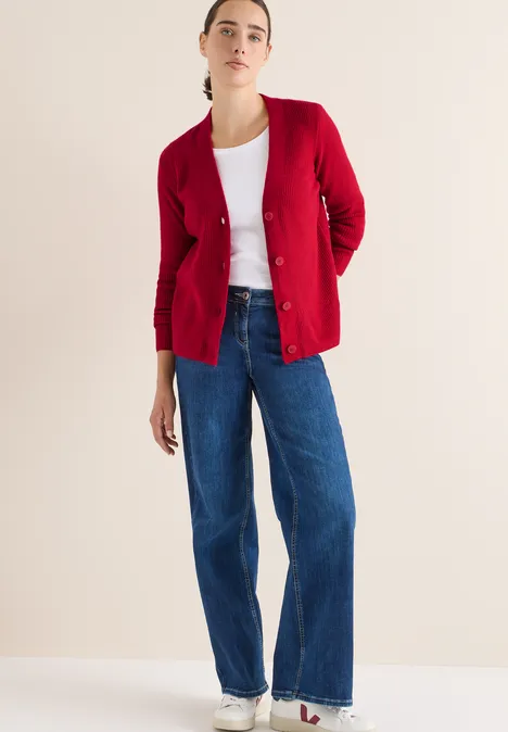 Vest met structuurdetails beaujolais red