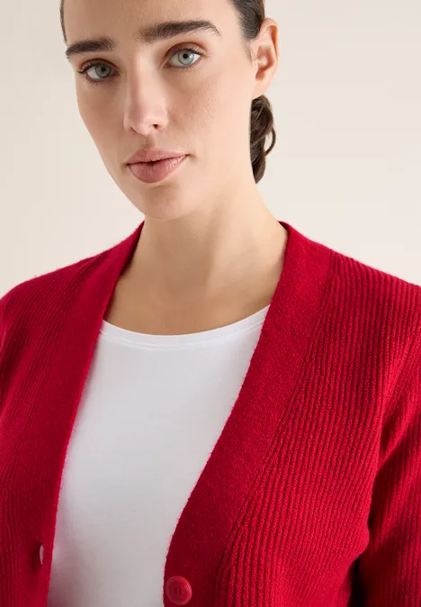 Vest met structuurdetails beaujolais red