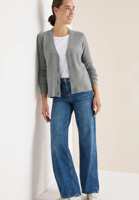 Vest met structuurdetails sporty grey melange