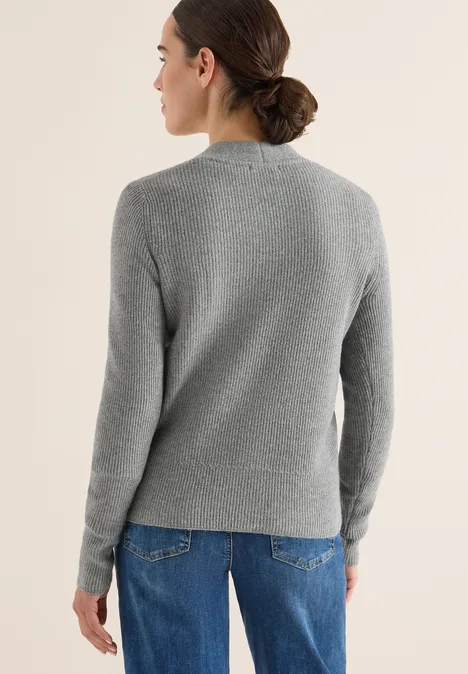Vest met structuurdetails sporty grey melange