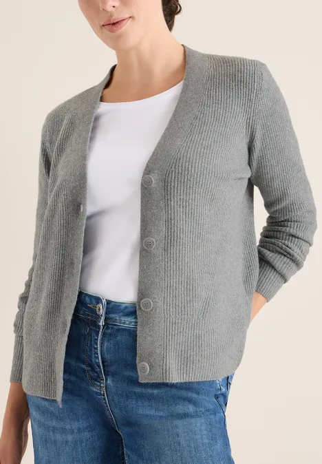 Vest met structuurdetails sporty grey melange