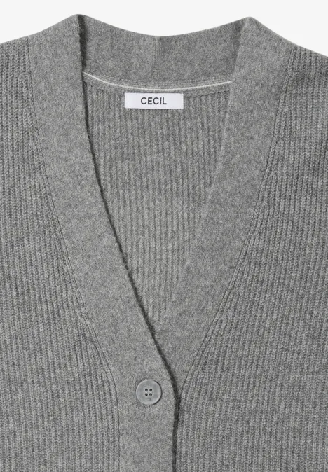 Vest met structuurdetails sporty grey melange