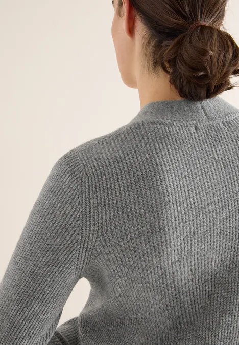 Vest met structuurdetails sporty grey melange