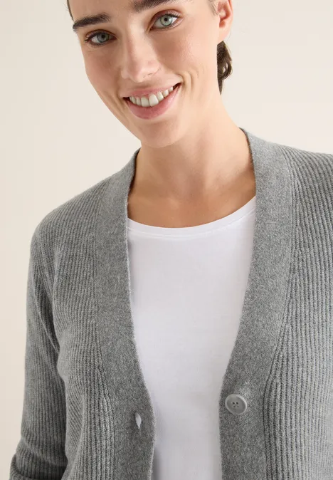 Vest met structuurdetails sporty grey melange