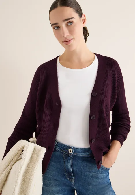 Vest met structuurdetails eggplant red