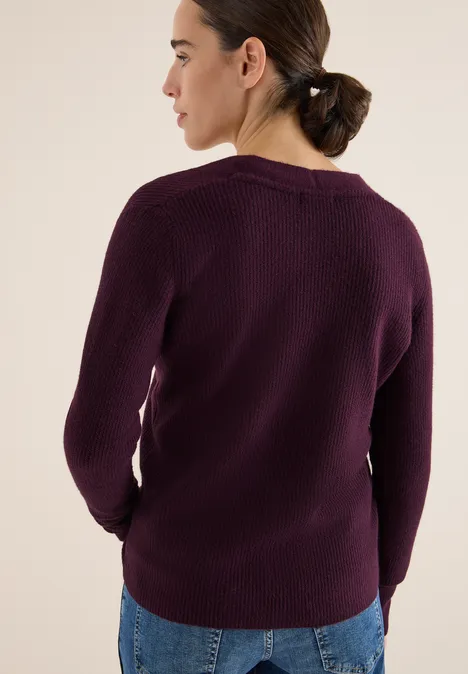 Vest met structuurdetails eggplant red
