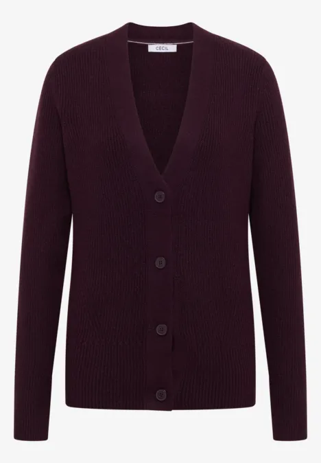 Vest met structuurdetails eggplant red