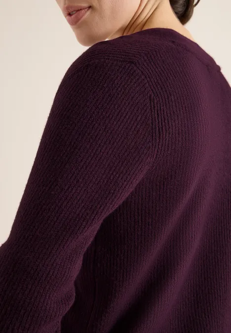 Vest met structuurdetails eggplant red