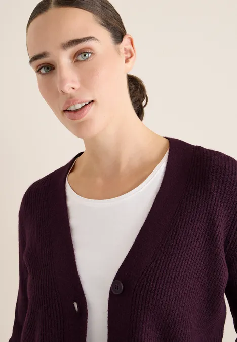 Vest met structuurdetails eggplant red