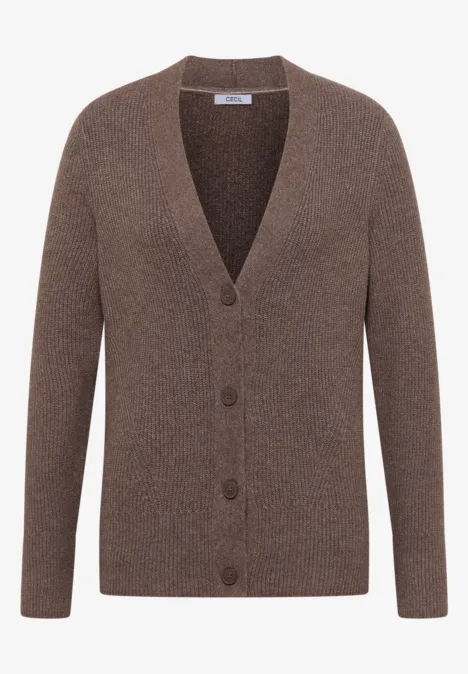 Vest met structuurdetails mushroom taupe melange